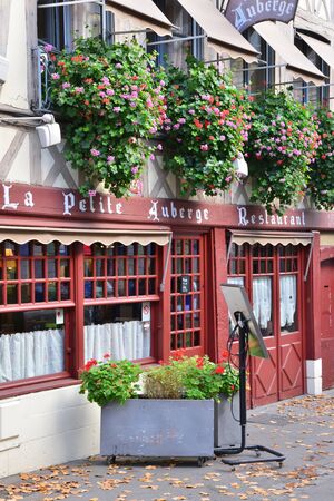 Normandie; restaurant in the picturesque city of Rouen in Seine Maritimeのeditorial素材