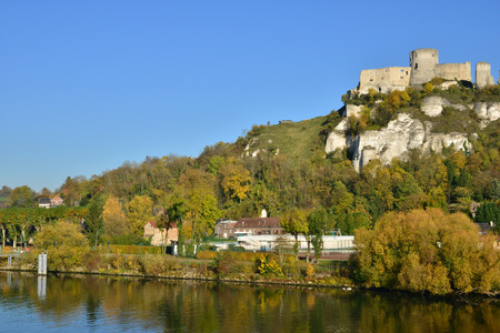 France, the picturesque castle of Chateau Gaillard of Les Andelysのeditorial素材
