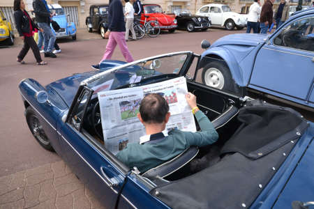 France may 24 2015, old car show in the picturesque city of Cabourg in summer