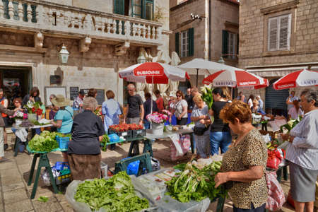 Croatia, the old and picturesque market of Dubrovnikのeditorial素材