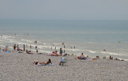 France, the beach of Dieppe in Normandieのeditorial素材