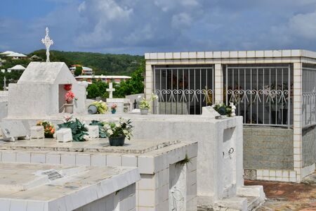 Martinique, the picturesque cemetery of Les Les trois Iletsの写真素材