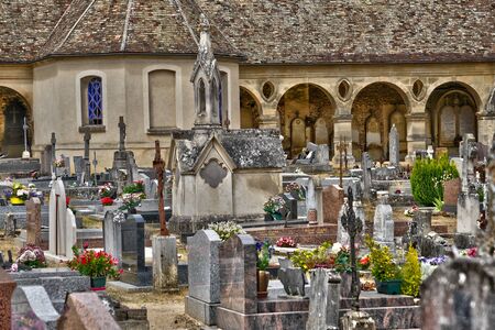 Ile de France, the picturesque cemetery of Montfort l Amauryの写真素材