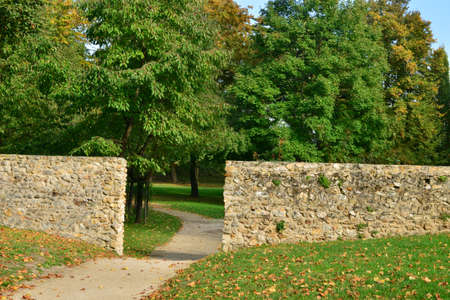 Ile de France, the picturesque park of l Oseraie in Les Mureauxの写真素材