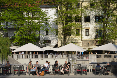 Slovenia, the picturesque and historical city of Ljubljanaのeditorial素材