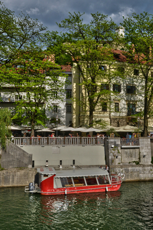 Slovenia, the picturesque and historical city of Ljubljanaのeditorial素材