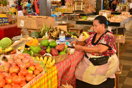 Martinique,  august 31 2015 the picturesque covered market of Fort de Franceのeditorial素材