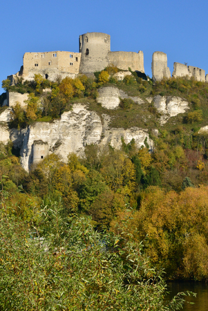 France, the picturesque castle of Chateau Gaillard of Les Andelysのeditorial素材