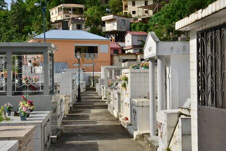 Martinique, the picturesque cemetery of Riviere Pilote in West Indiesの写真素材