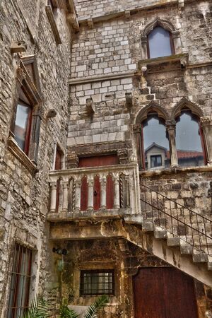 Croatia; the picturesque and historical city of Split in Balkanの写真素材