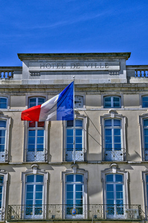 France, the picturesque city hall of Macon in Saone et Loireの写真素材
