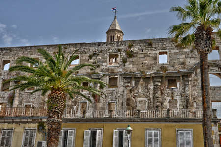 Croatia; the picturesque and historical city of Split in Balkanの写真素材