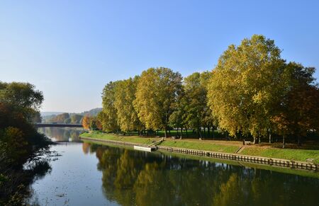 Ile de France, the picturesque Seine riverside in the city of Meulan en Yvelines