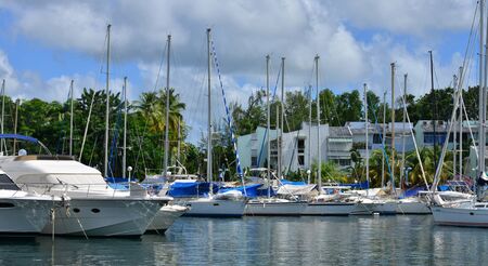 Martinique, the picturesque marina of Les Trois Ilets in West Indiesのeditorial素材