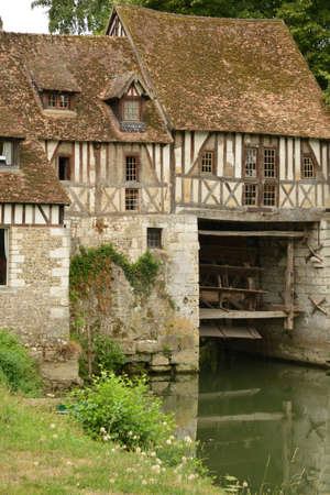 France, the picturesquemill of the village of Ande in normandieの写真素材
