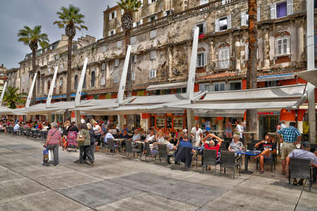Croatia; the picturesque and historical city of Split in Balkanのeditorial素材