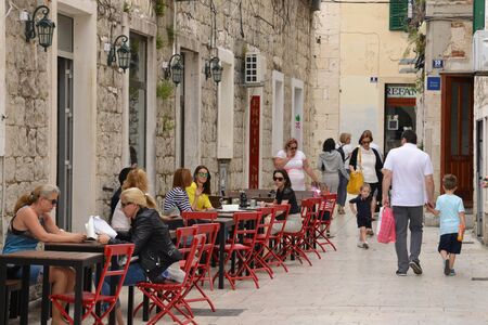 Croatia; the picturesque and historical city of Split in Balkanのeditorial素材