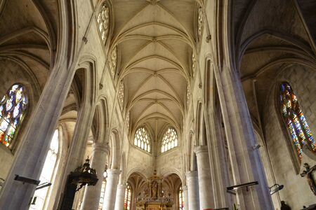France, the picturesque church of Le Neubourg in normandieのeditorial素材