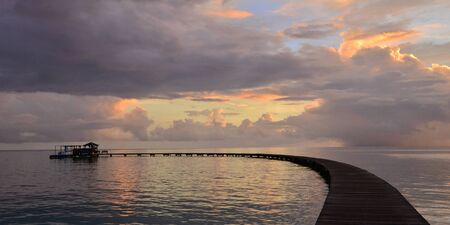 Martinique, the picturesque city of Sainte Anne at sunset in West Indiesの写真素材