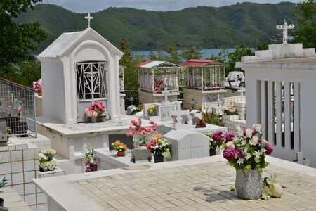 Martinique, the picturesque cemetery of Sainte Anne in West Indiesのeditorial素材