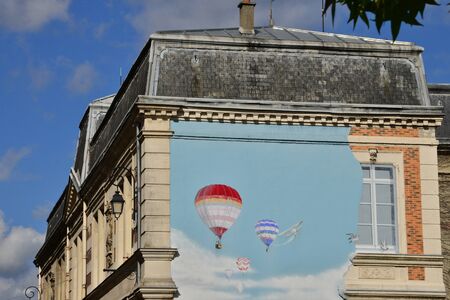 Haute Normandie, paint on a house in the picturesque city of Evreuxのeditorial素材