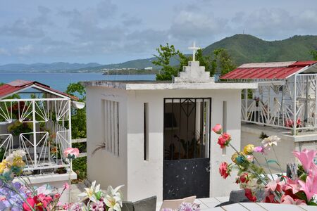 Martinique, the picturesque cemetery of Sainte Anne in West Indiesの写真素材