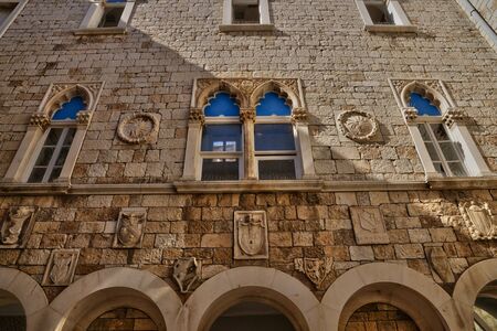 Croatia; the picturesque and historical city of Trogir in Balkanの写真素材