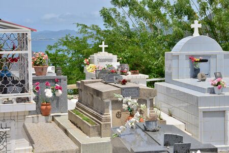 Martinique, the picturesque cemetery of Sainte Anne in West Indiesの写真素材