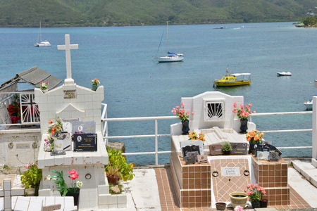 Martinique, the picturesque cemetery of Sainte Anne in West Indiesのeditorial素材