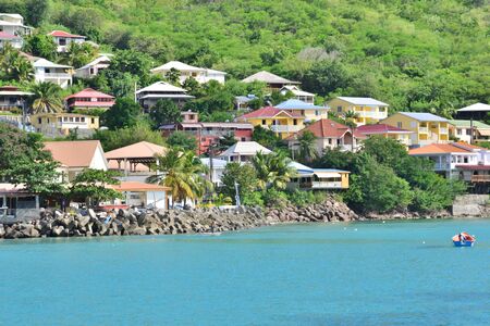 Martinique, the picturesque village of Les Anses d Arlet in West Indiesの写真素材