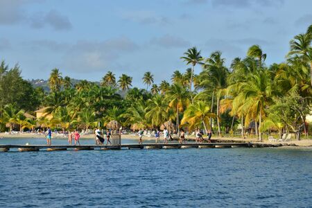 Martinique, the picturesque seaside of Sainte Anne in West Indiesのeditorial素材