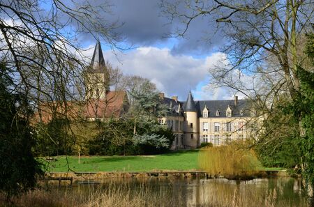 Ile de France, the picturesque castle of Themericourtのeditorial素材