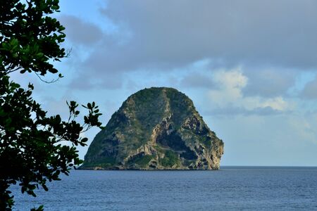Martinique, the picturesque Diamond Rock of Le Diamant in West Indiesの写真素材