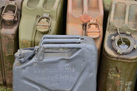 Verneuil sur Seine, France - september 12 2015 : german jerrycan of the second world war in air show...