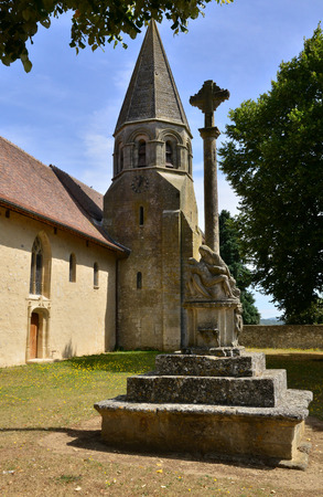 Lierville, France - august 10 2015 : the picturesque church in summerのeditorial素材
