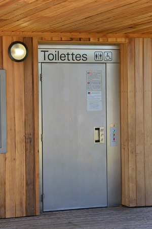 Les Mureaux, France - october 26 2015 : toilet in the industrial estateのeditorial素材