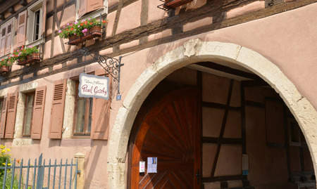 Eguisheim, France - june 19 2015 : the old and picturesque village in summer. Here born the pope Leon 9 in 1002のeditorial素材