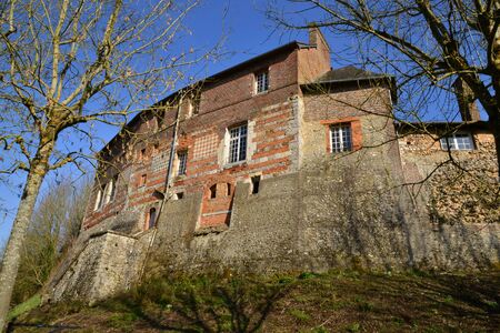 Lyons la Foret, France - march 15 2016 : a ancient convent which is a school nowのeditorial素材