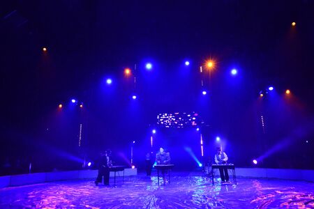 Les Mureaux, France - march 5 2016 : the 15 th Les Mureaux circus festiva, clown are playing musiclのeditorial素材