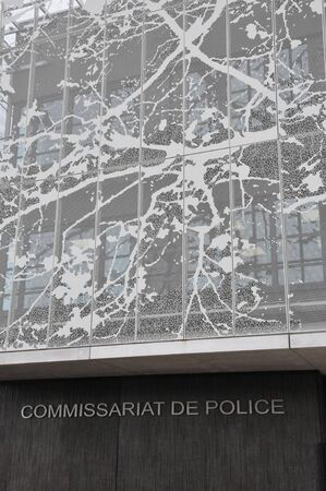 Les Mureaux, France - april 8 2016 : the new police stationのeditorial素材