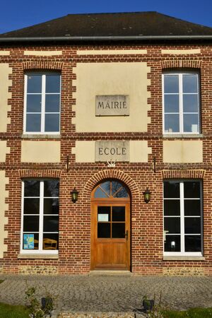 Fleury la Foret, France - march 15 2016 : the picturesque city hallのeditorial素材