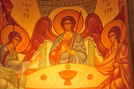 Sanary sur Mer, France - april 20 2016 : the Saint Nazaire churchのeditorial素材