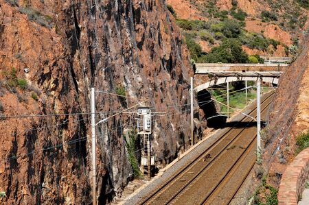 the railway line of Esterel Massif, Saint Raphael, Franceの写真素材