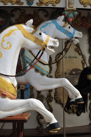 Bandol, France - april 20 2016 : a picturesque carousel in city centerのeditorial素材