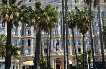 Cannes, France - april 15 2016 : facade of the Carlton hote on Croisettelのeditorial素材