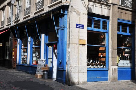 Lyon, France - april 13 2016: the picturesque saint Jean district in the old historical Lyonのeditorial素材