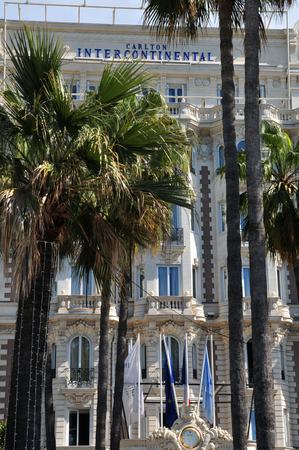 Cannes, France - april 15 2016 : facade of the Carlton hote on Croisettelのeditorial素材