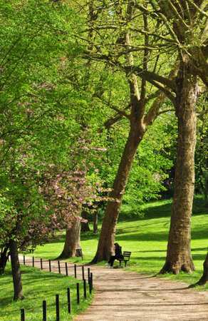 Poissy, France - mai 2 2016 : the Meissonier park in springの写真素材