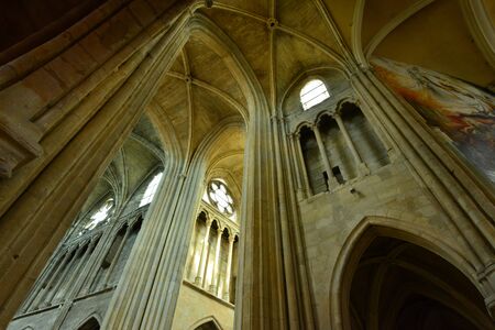 Triel sur Seine, France - april 12 2016 : the gothic and renaissance Saint Martin churchのeditorial素材