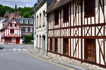 Bernay, France - august 11 2016 : the picturesque city in summerのeditorial素材